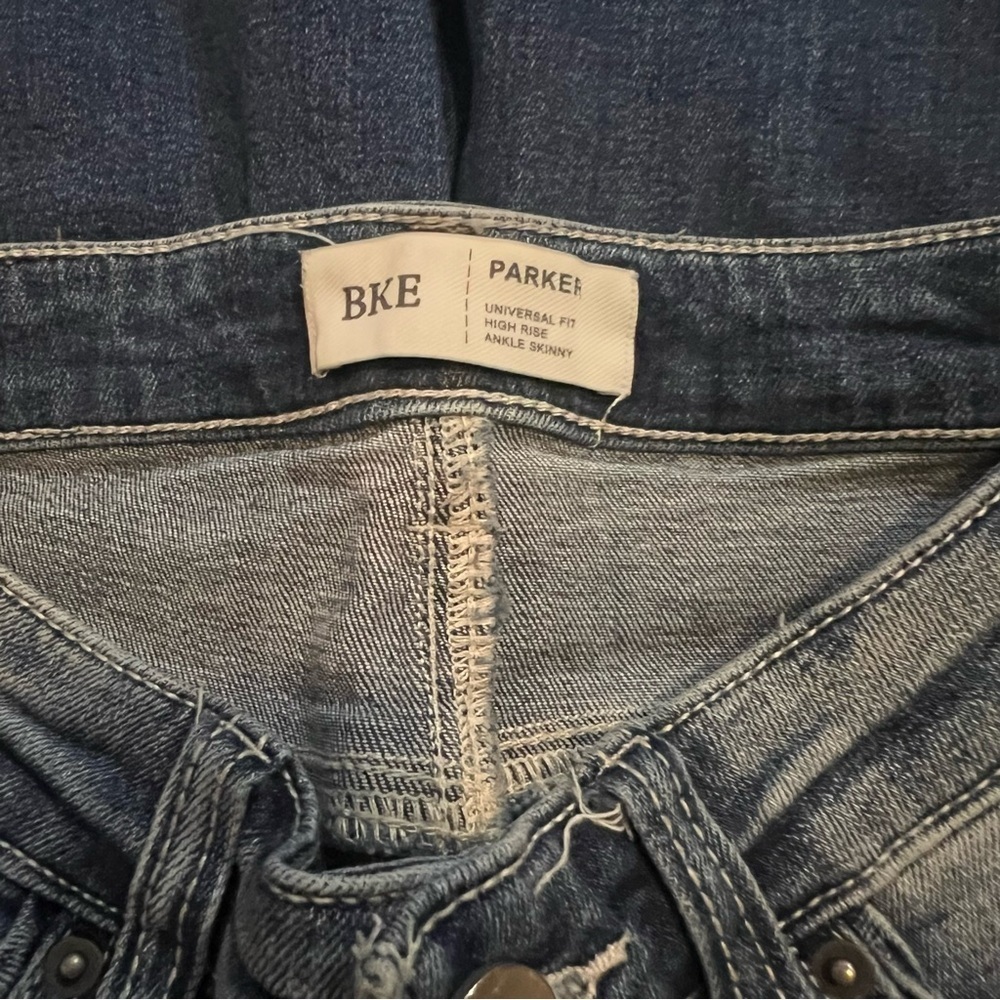 BKE Parker Skinny Jeans Womens size 24 Blue Denim High Rise Distressed Preppy - Picture 4 of 6